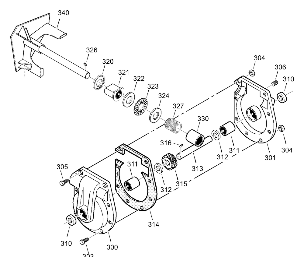 Gear Case Diagram and Parts List for 627804X89D 2002 Briggs and Stratton Snow Blower